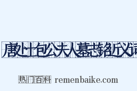 唐处士包公夫人墓志铭近义词是什么意思的图片